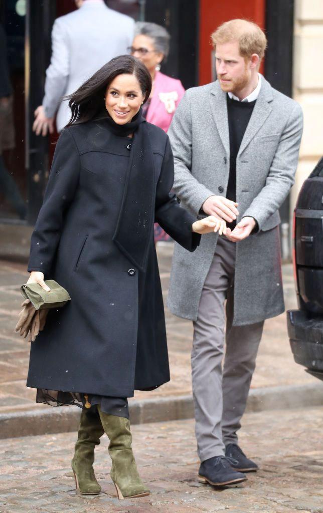 Meghan Markle wearing a '60s ashmere swing coat