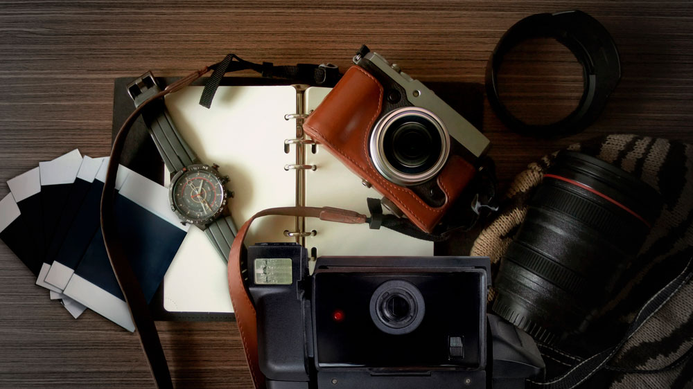 Vintage polaroid cameras