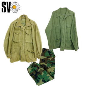 Mixed bundle of military clothing
